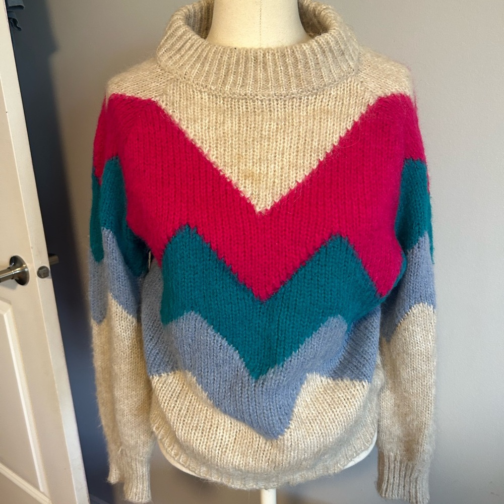 Colorful Chevron Knit Sweater